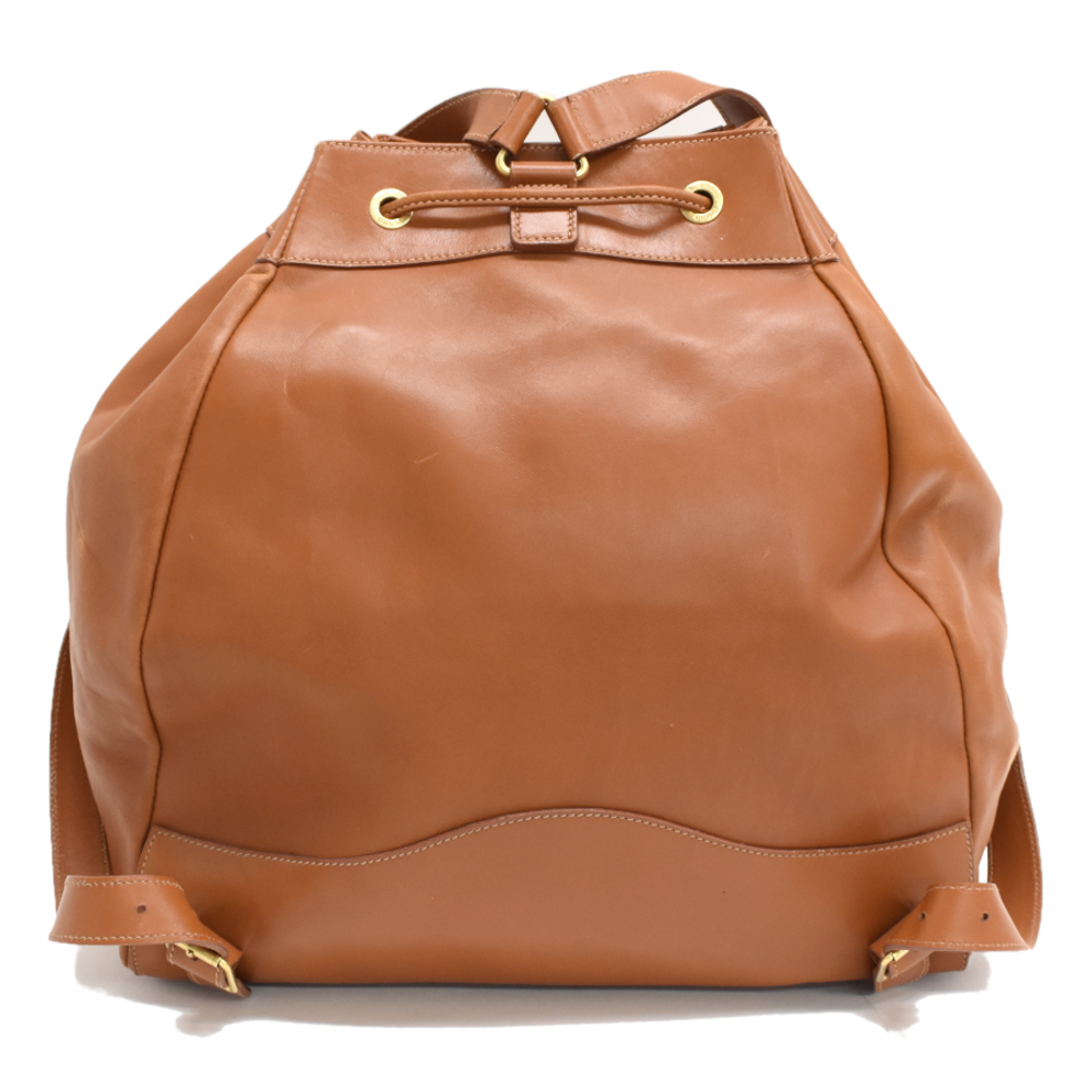 Gucci Backpack Rucksack Drawstring Leather Brown - image 3
